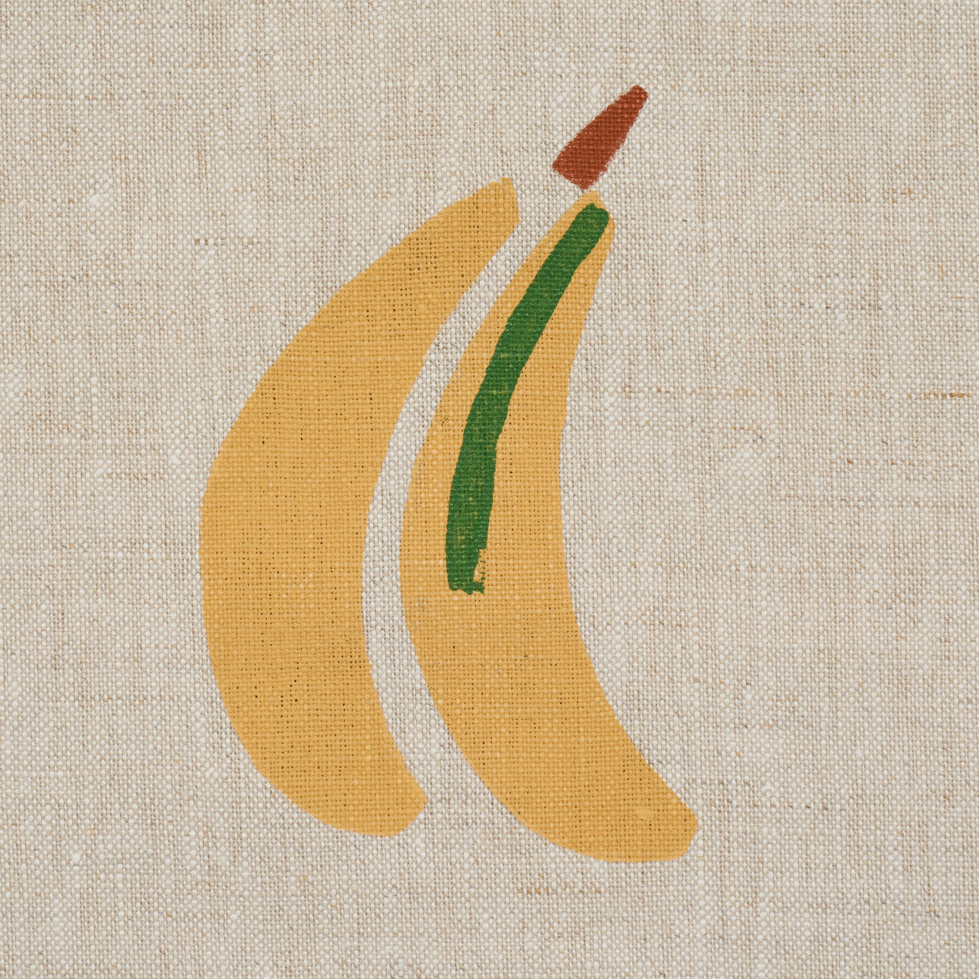 Bananas - Ochre & Green on Natural