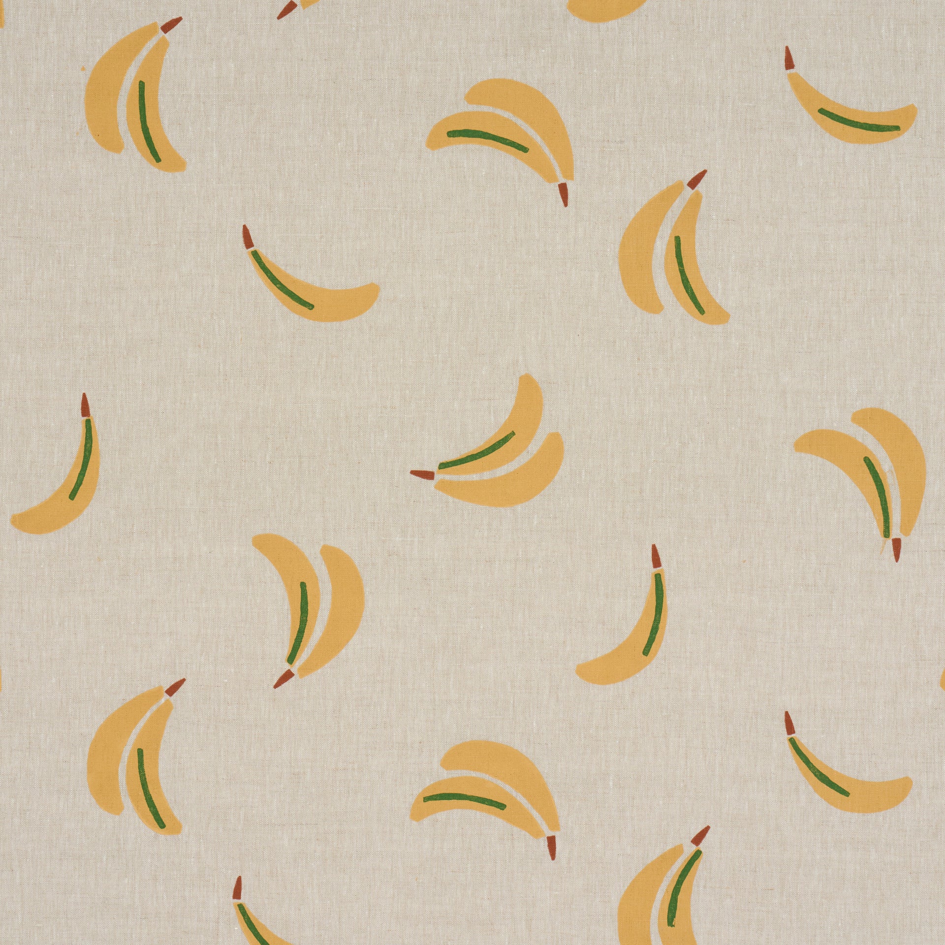 Bananas - Ochre & Green on Natural