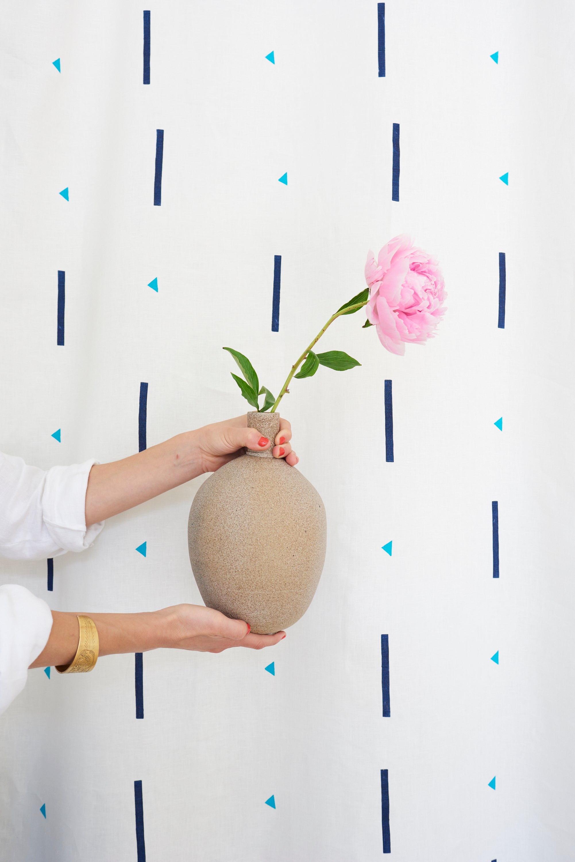 Tashmoo Turquoise & Navy - Fabric By The Yard