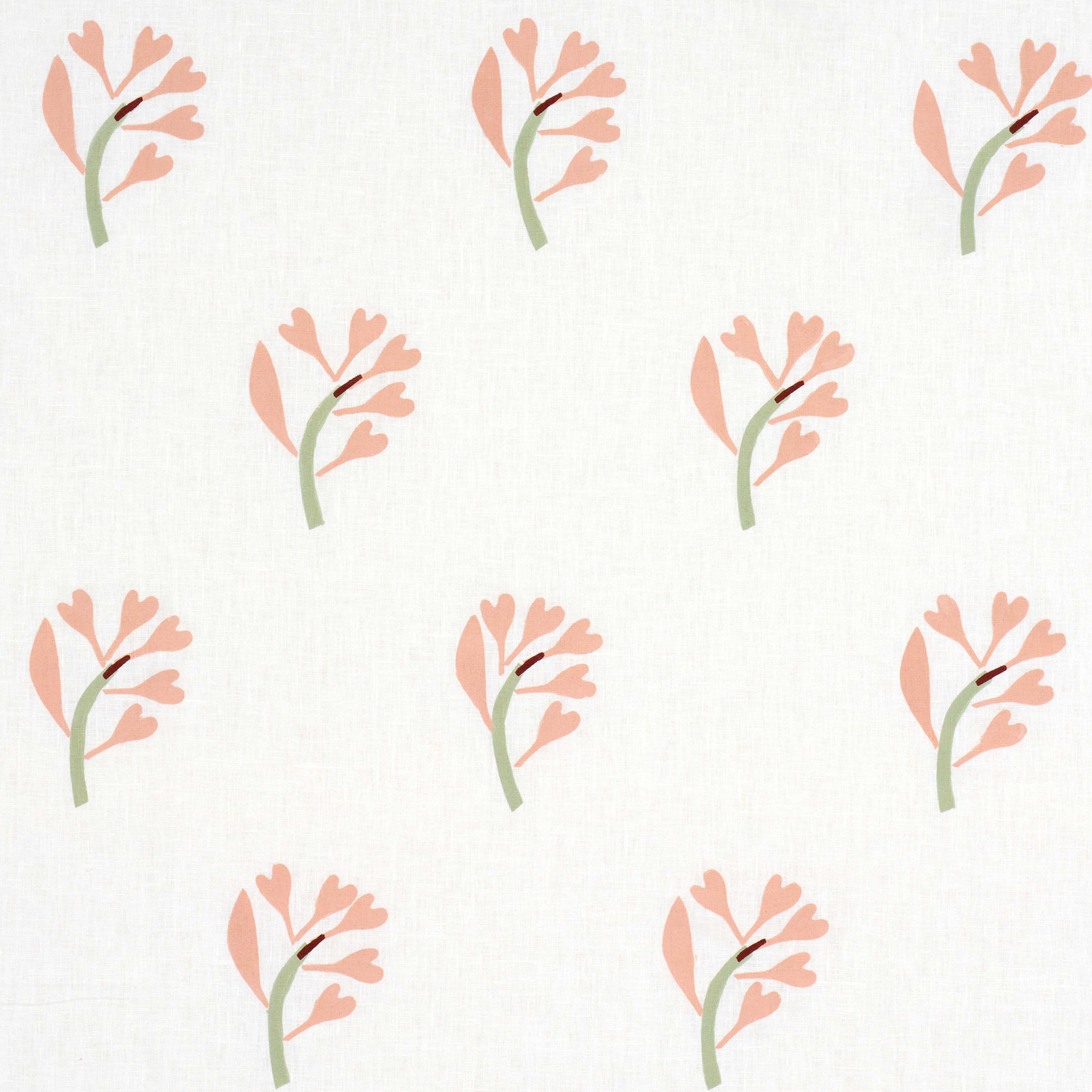 Ginkgo - Pink & Sage on White