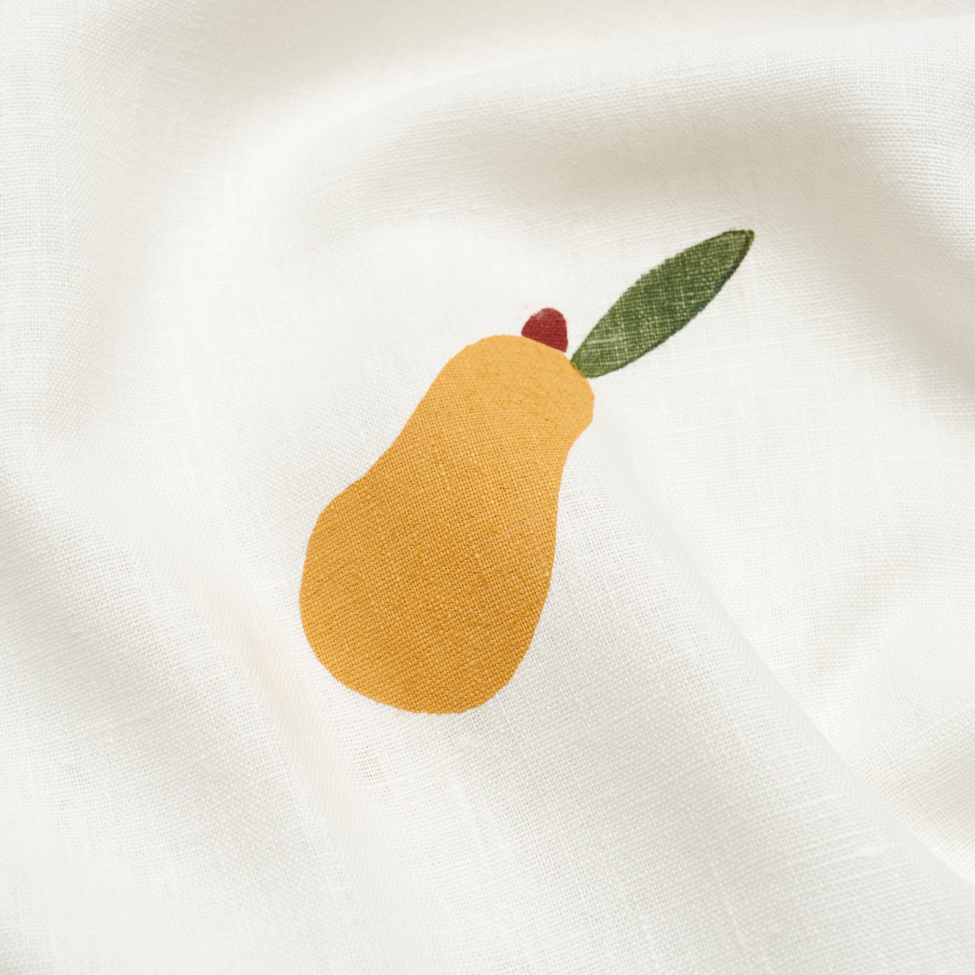 Pears - Ochre & Green on White