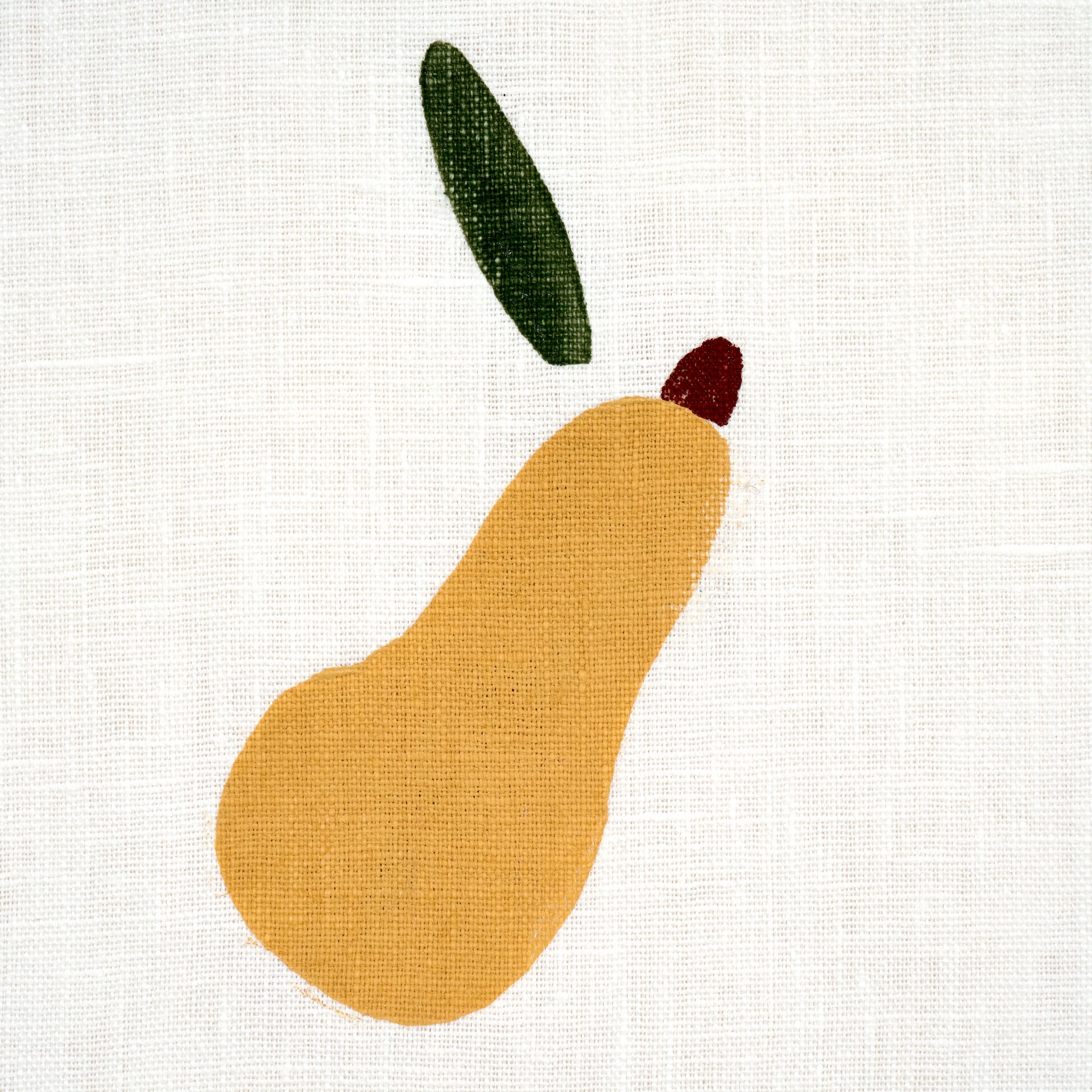 Pears - Ochre & Green on White