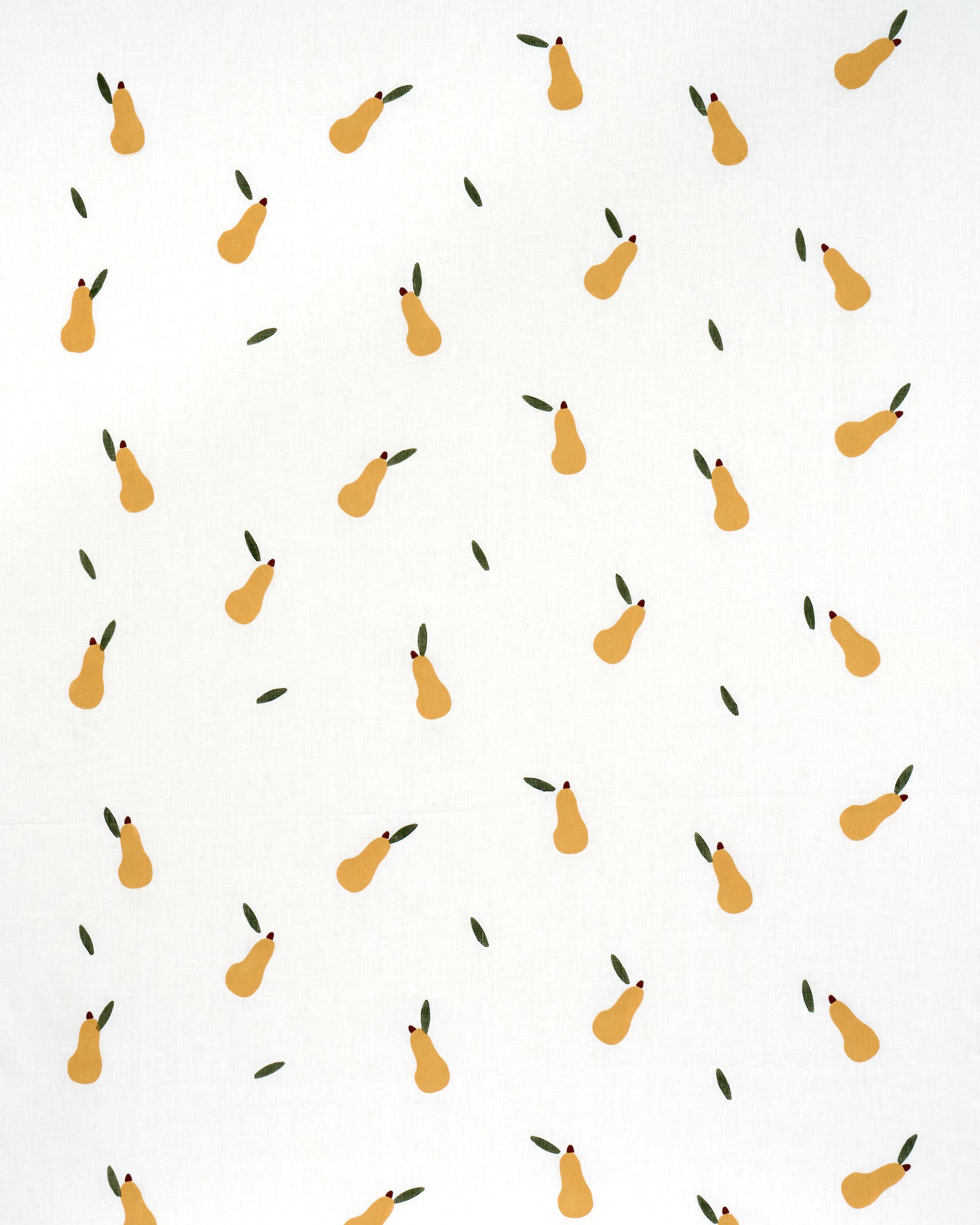 Pears - Ochre & Green on White