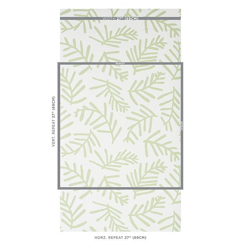 Tiah Cove Sage Leaf - Wallpaper