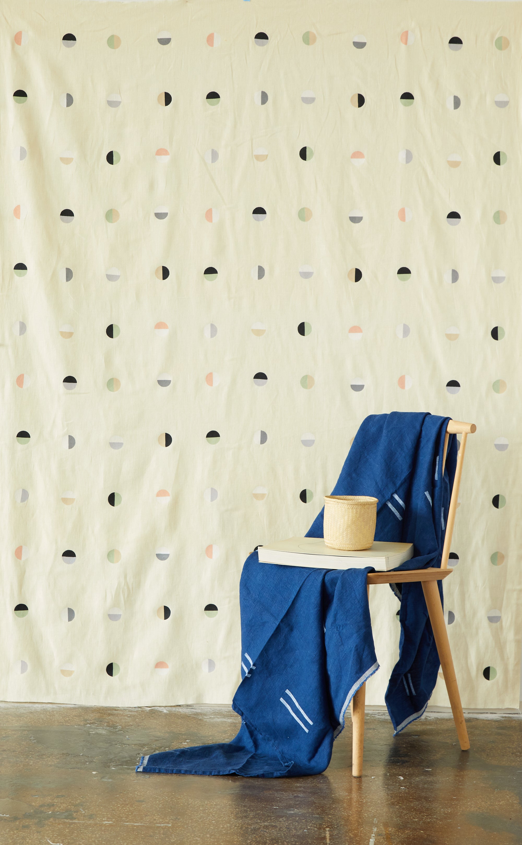 Multi Moons on Sun - Fabric By The Yard