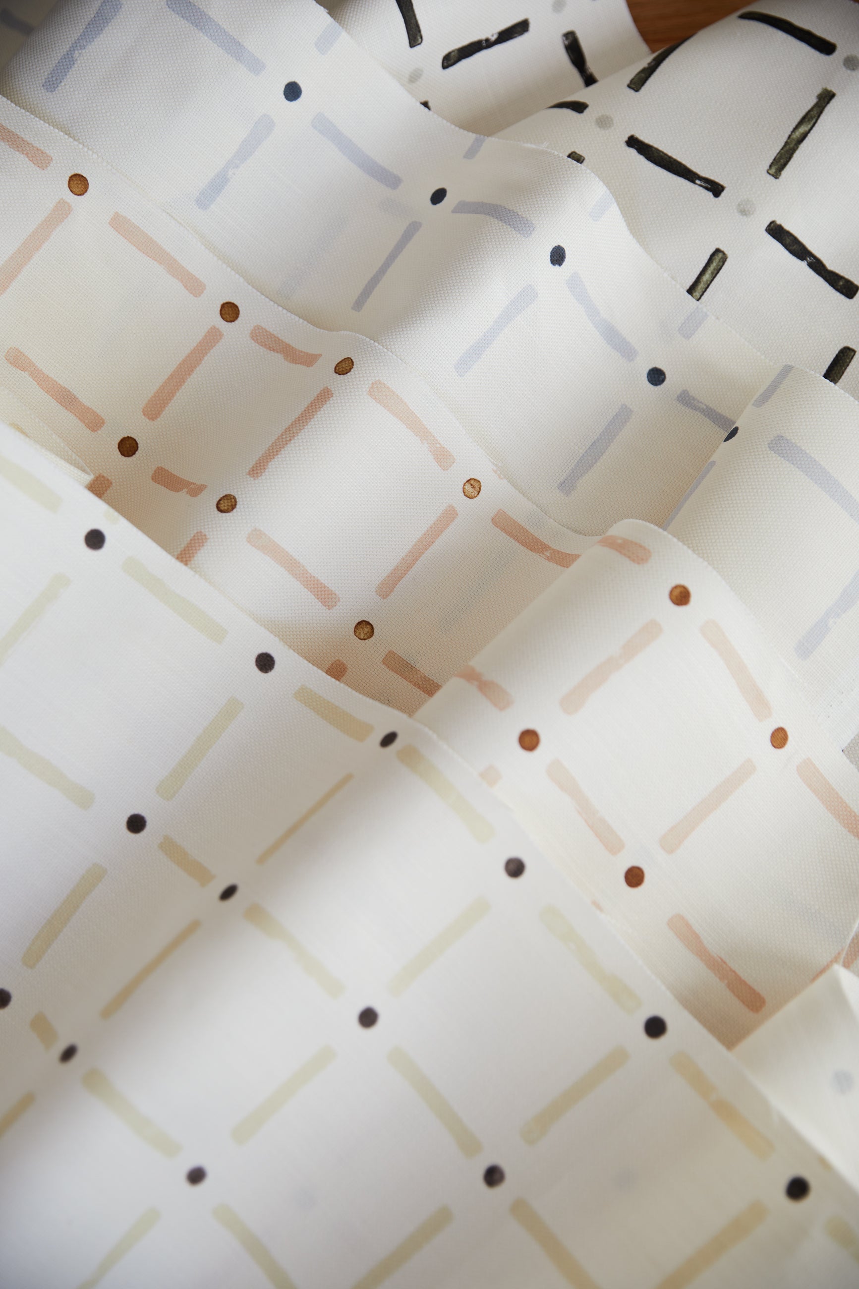Drifting Grid Sand - Fabric By The Yard