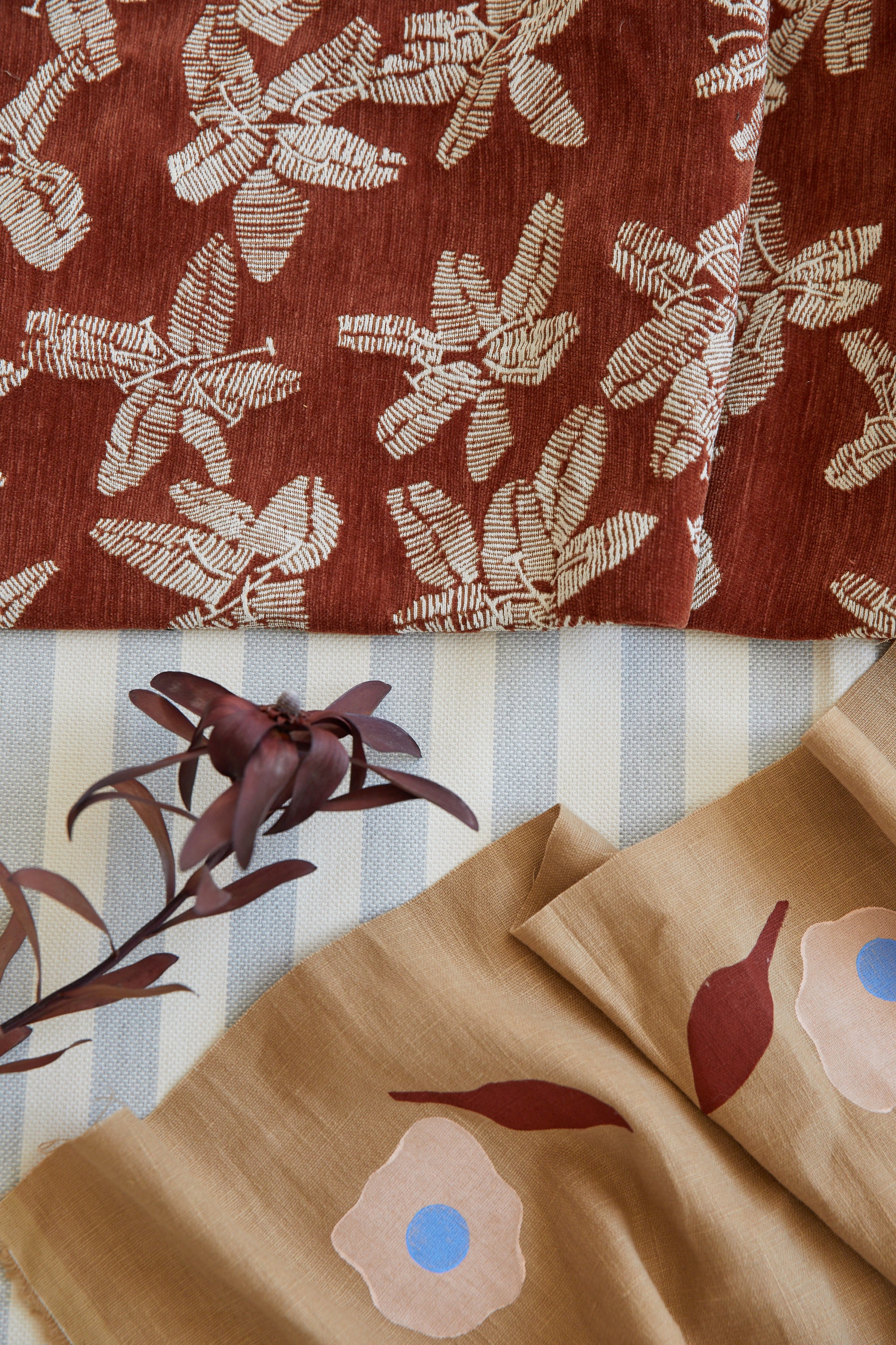 Hibiscus Teak - Fabric By The Yard