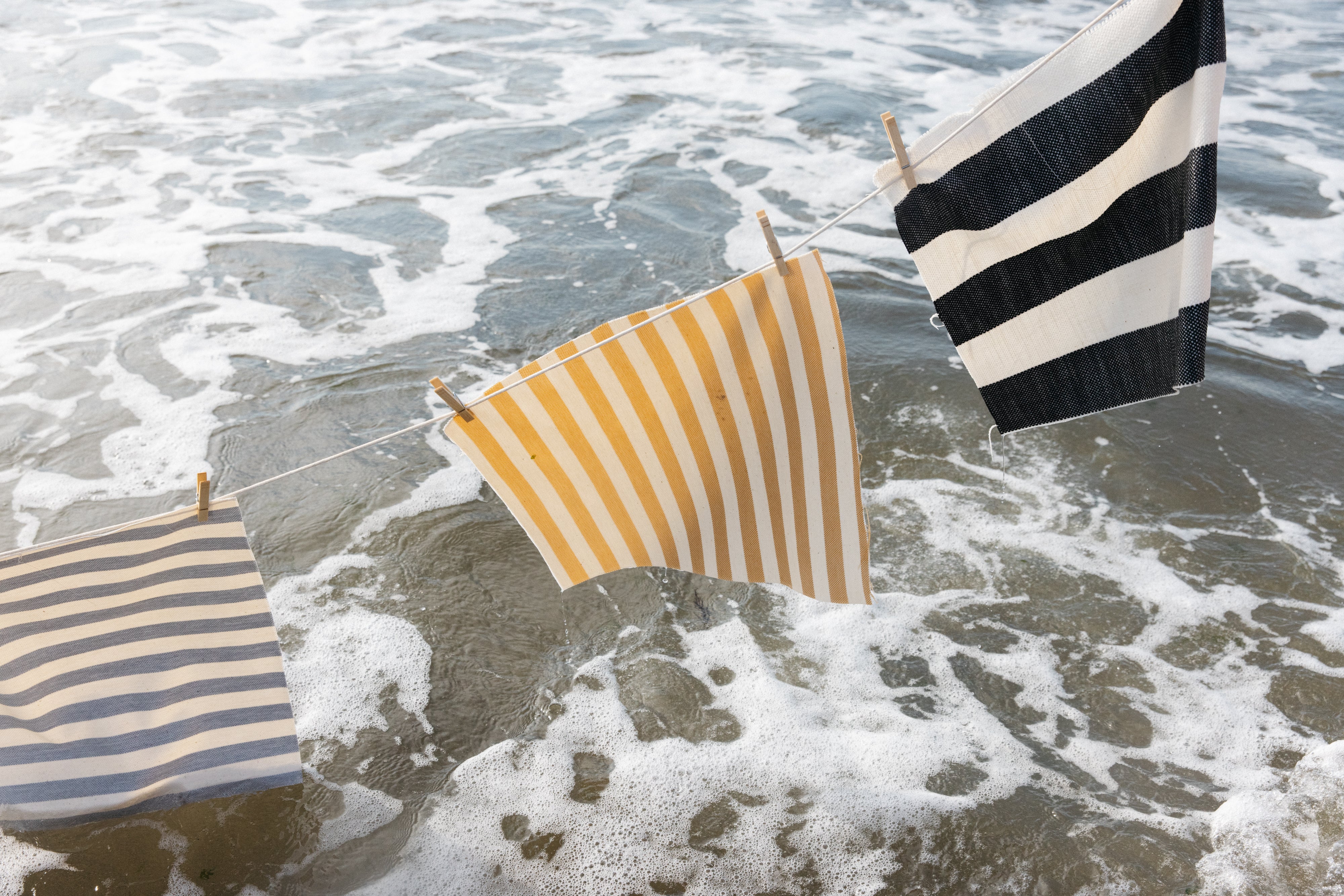 Desert Wide Stripe Charcoal - Fabric By The Yard